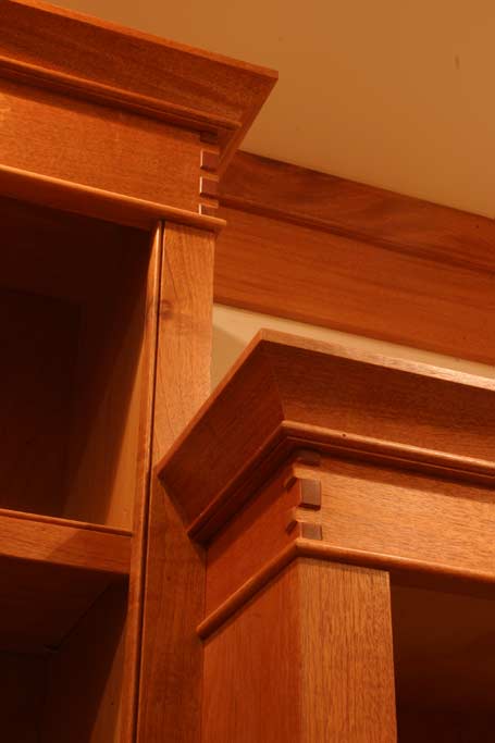 This mahogany kitchen feature raised dovetails in the drawers, so we brought the same detail to the frieze board. When you buy a corlis design piece, you will have a level of detail and craftsmanship not found in commercially available work.